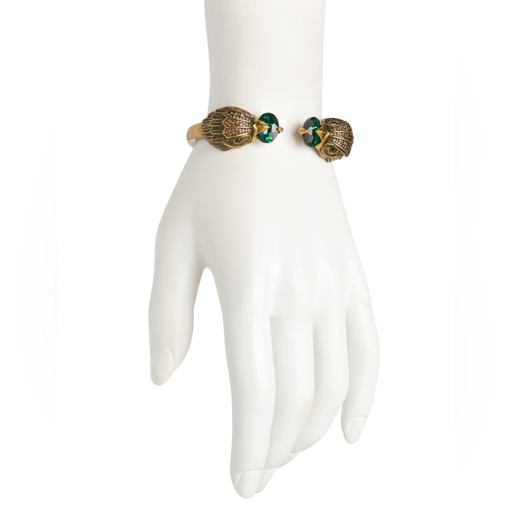 Kurt Geiger Gold and Green Parrot Bracelet - Picture 3 of 7